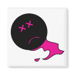 Bleeding Pink Dead Smiley Fridge Magnets