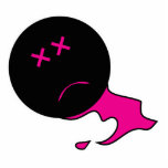 Bleeding Pink Dead Smiley Photo Cut Outs