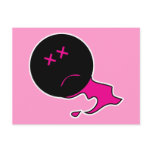 Bleeding Pink Dead Smiley Post Cards