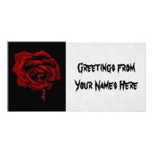 Bleeding Rose Custom Photo Card