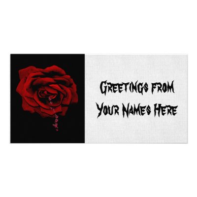 Bleeding Rose Custom Photo Card by orsobear