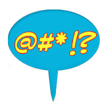@#*!? bleeping old oval cake toppers