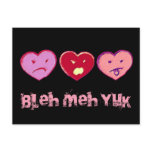 Bleh Meh Yuk Anti Valentine Card Post Cards