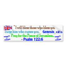 Bless Israel Bumper Stickers