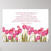 "bless this house" in German, tulips and butterfly Posters