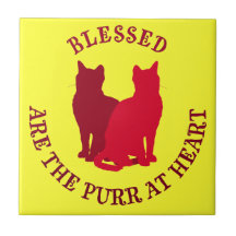 Blessed Are The Purr At Heart Ceramic Tiles