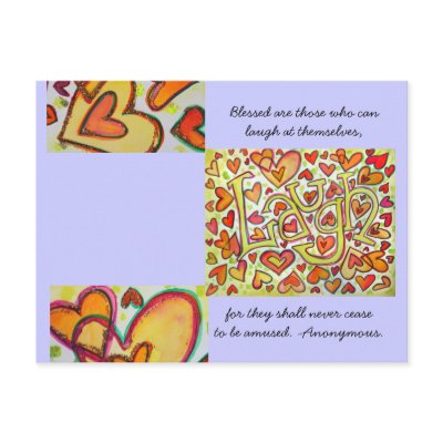 Blessed are those who can laugh Postcard by donnabellasangels