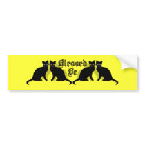 Blessed Be Black Cats Wicca Witch Bumper Sticker
