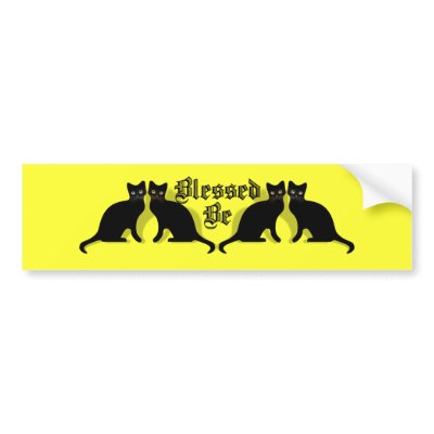 Blessed Be Black Cats Wicca Witch Bumper Sticker by quidicane
