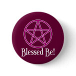 Blessed Be Pentagram Pinback Button