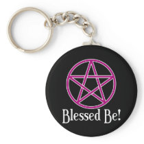 Blessed Be Pentagram Keychain