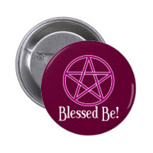 Blessed Be Pentagram Pinback Button