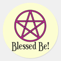 Blessed Be Pentagram Round Stickers