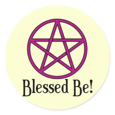 Blessed Be Pentagram Round Stickers by WildWitch