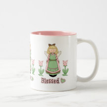 Blessed Blonde Angel Coffee Mugs