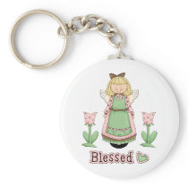 Blessed Blonde Angel Keychains