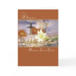 Blessed Easter, Joyous with Lily and Cross Greeting Cards