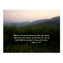 Blessed is the man who perseveres under trial, bec postcards
