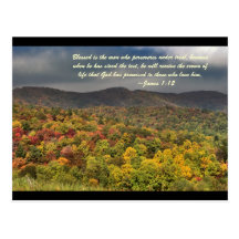 Blessed is the man who perseveres under trial, bec postcards