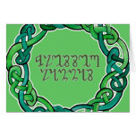 Blessed Lammas; Green Theban Script and Knotwork Card
