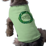 Blessed Lammas; Green Theban Script and Knotwork Dog Tshirt