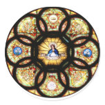 Blessed Virgin Mary Stained Glass Round Stickers