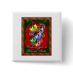 Blessed Yule Wicca Christmas Pentagram buttons
