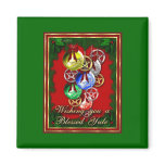 Blessed Yule Wicca Christmas Pentagram Fridge Magnets