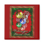 Blessed Yule Wicca Christmas Pentagram magnets