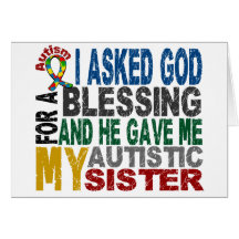 Blessing 5 SISTER Autism T-Shirts & Apparel Cards