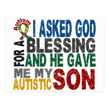 Blessing 5 SON Autism T-Shirts & Apparel Postcards