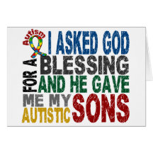 Blessing 5 SONS Autism T-Shirts & Apparel Cards