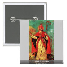 Blessing Of St. Nicholas By Guardi Francesco Pinback Button