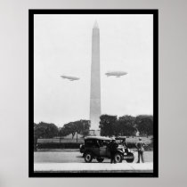 Blimps Near the Washington Monument 1924 Posters