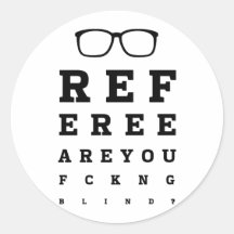 Blind Referee Round Sticker