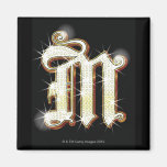 Bling alphabet M Magnet