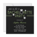 Bling Ring Green Bachelorette Party Custom Invitation