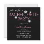 Bling Ring Pink Bachelorette Party Personalized Announcements
