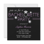 Bling Ring Purple Bachelorette Party Custom Announcement