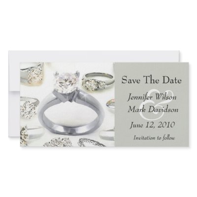 Bling Rings Save The Date Photo Card by pinkinkart