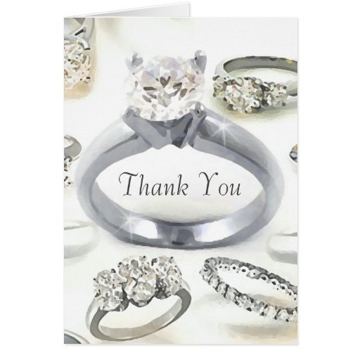 Bling Rings Wedding Thank You Note Card Zazzle