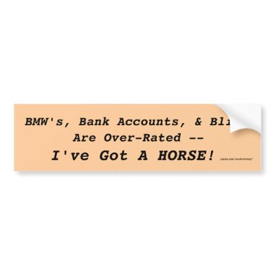Bling vs. Horse Bumper Sticker by WoofNWhinny