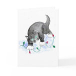 Blinking Red & Green Christmas Lights Card