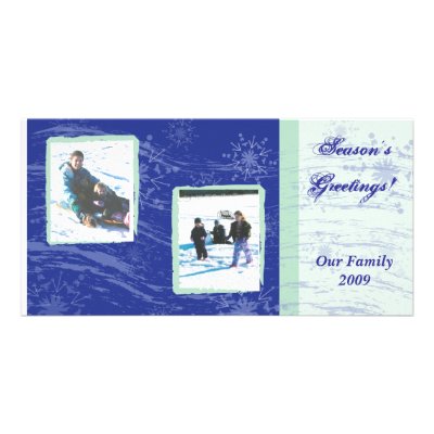 Blizzard Blue and Green Photo card by turtlehorse