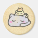 blobcat group fridge magnet
