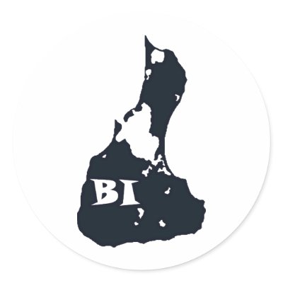 Block Island BI Island Shape Sticker by JayAtZazzle