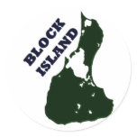 Block Island Diagonal Text Round Stickers