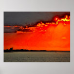 Block Island North Lighthouse at Sunset Painting Print