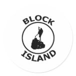 Block Island Shape Inside Circle Sticker