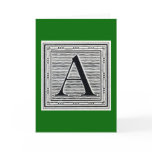 Block Letter "A" Woodcut Woodblock Initial